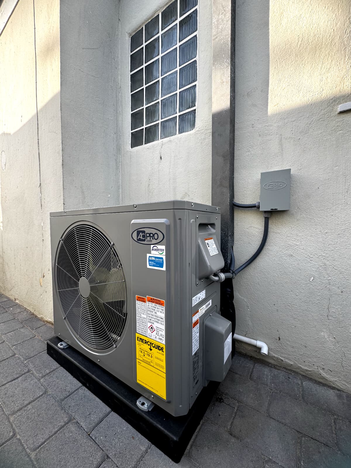 AC PRO inverter air conditioner condenser installed by Best HVAC LA technicians